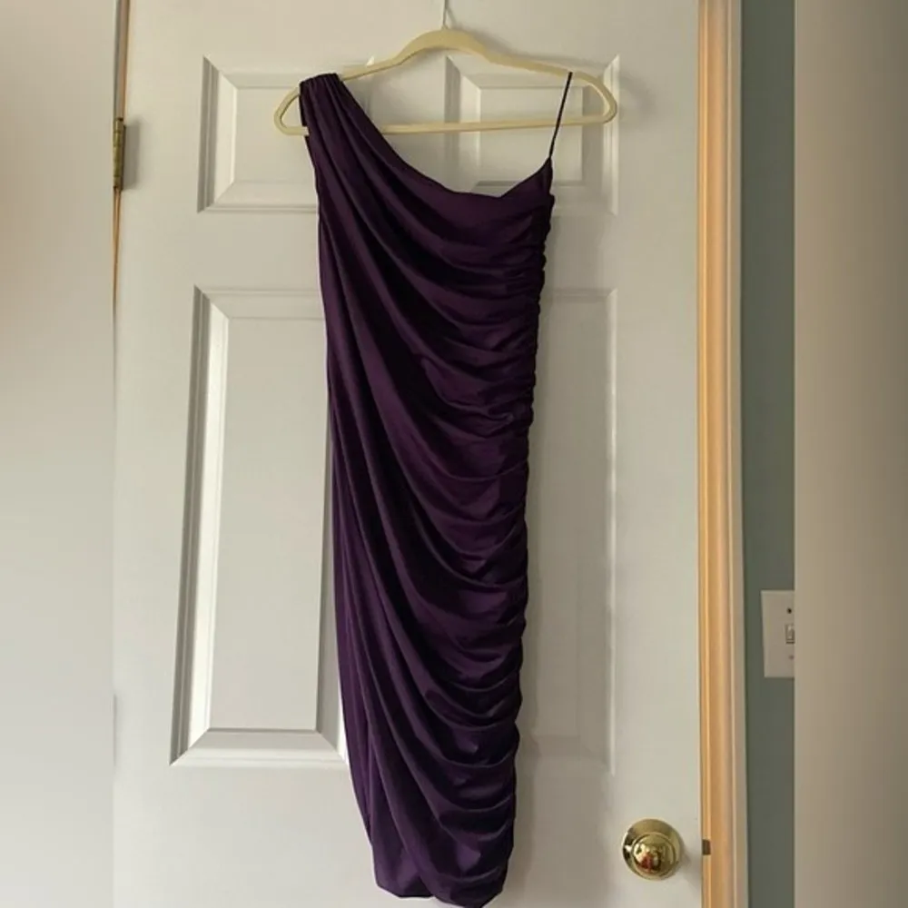PattyBoutik Women One Shoulder Cocktail Dress, Dark Purple, Size M - Image 6