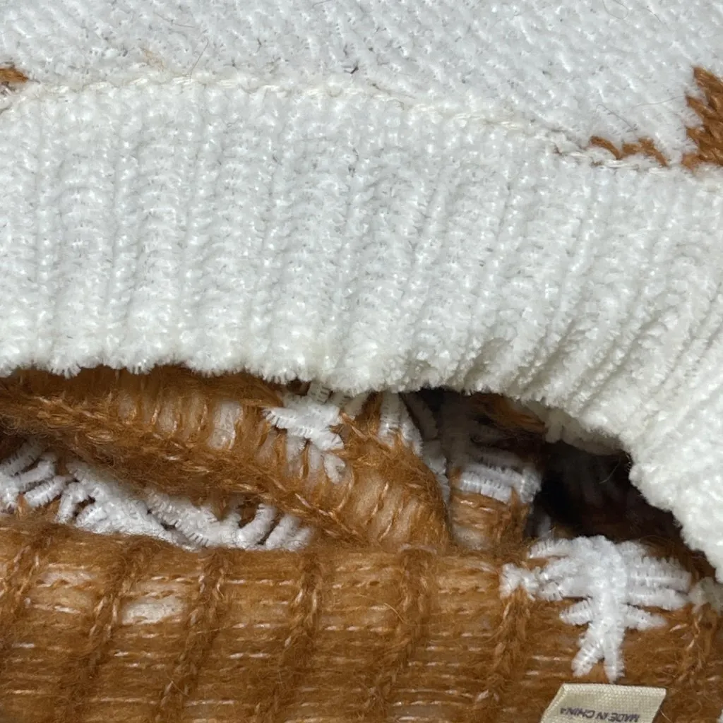 Altar'd State Cropped Sweater Tribal Print Size S Small Gold Cream - Image 6