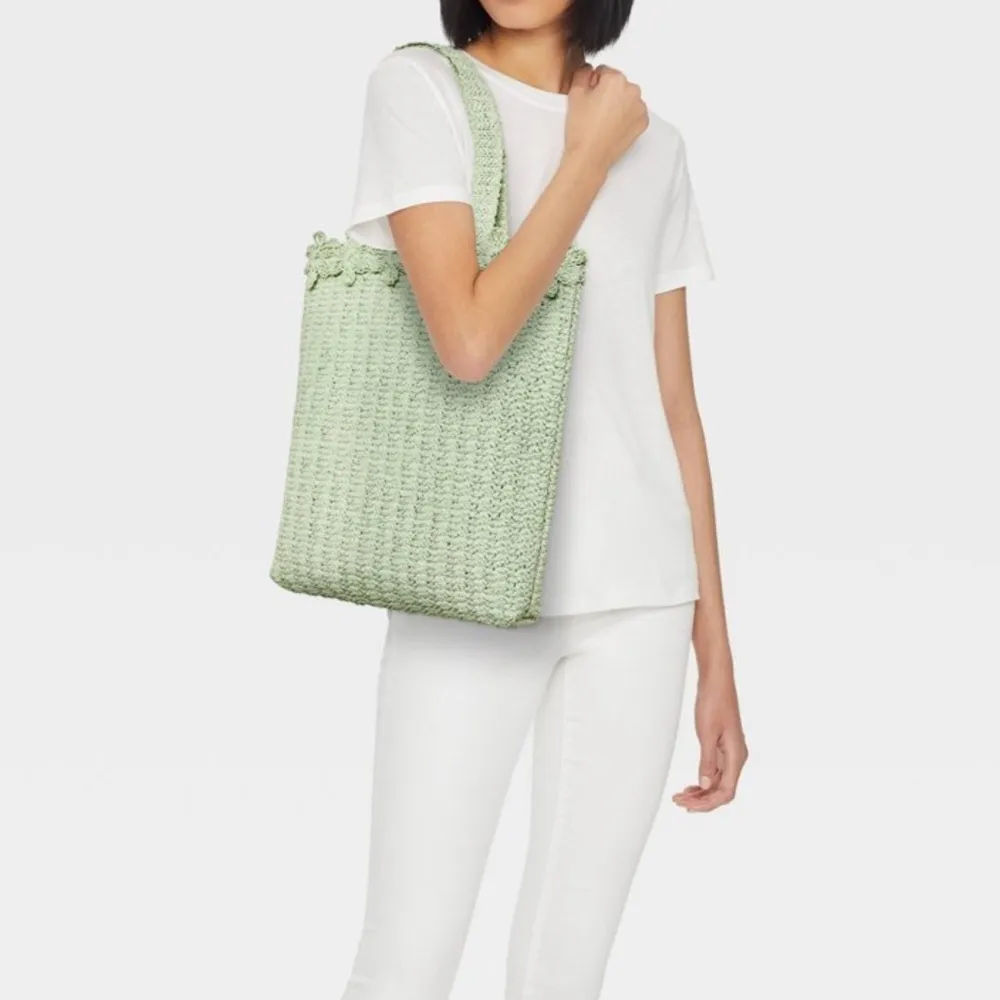 A‎ New Day Green Floral Tote Bag - Image 6