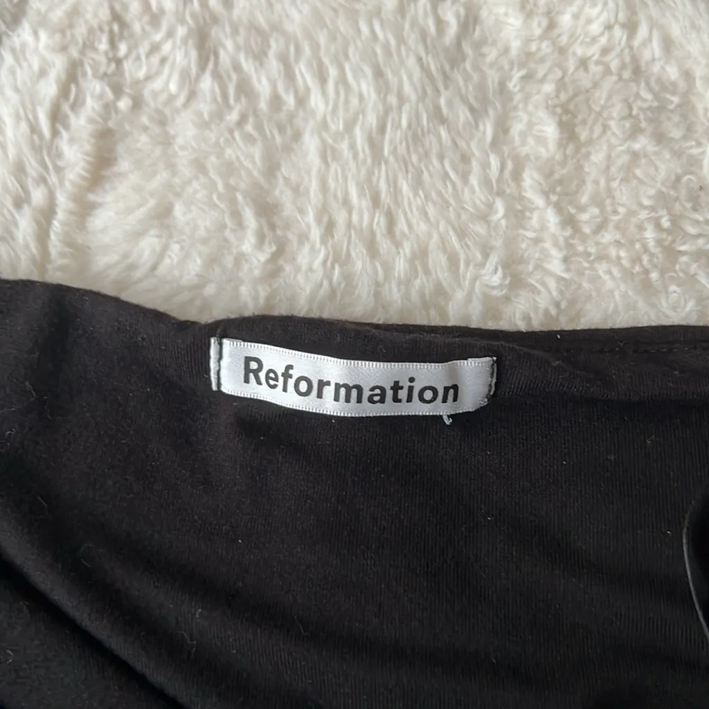 Reformation Black Strapless Dress XL - Image 4