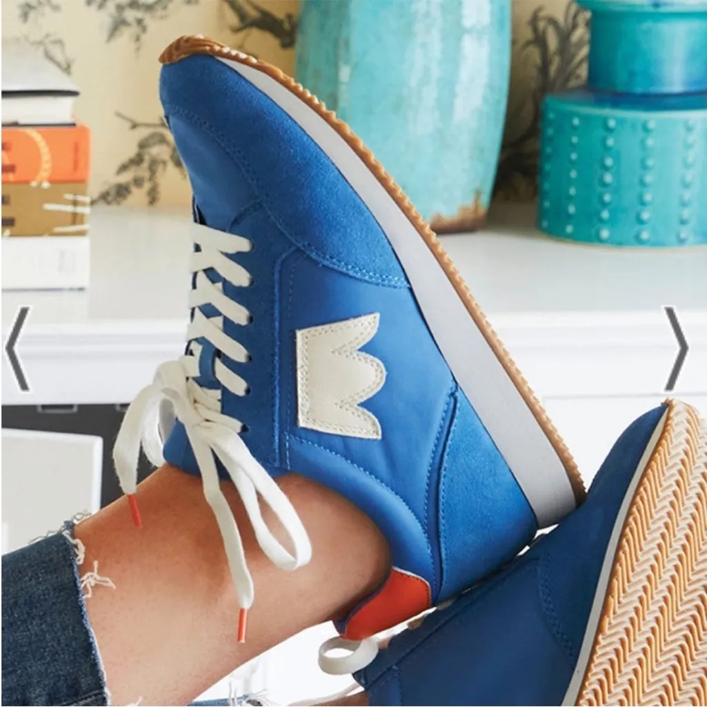 Birdies Roadrunner Sneaker Suede Shoes In Aquamarine Blue/Orange Woman’s 8.5 - Image 1