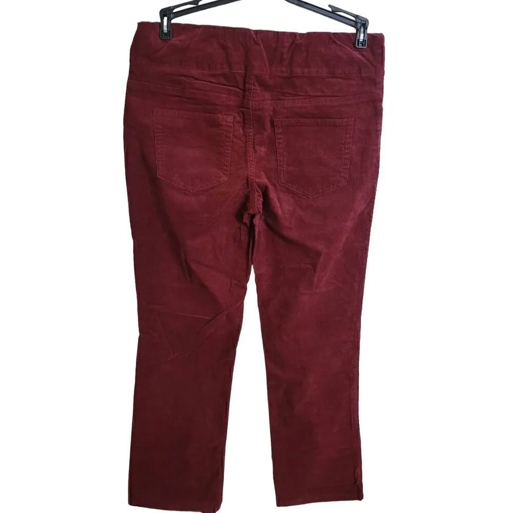 Chadwicks Size 8P Burgundy Stretch Pull On Cotton Corduroys Pants New - Image 2