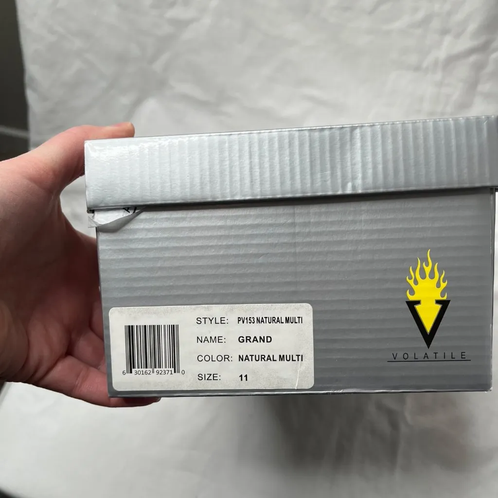 Volatile Womens Grand Wedges Thong Sandals in Natural Brown Size 11 bejeweled - Image 3