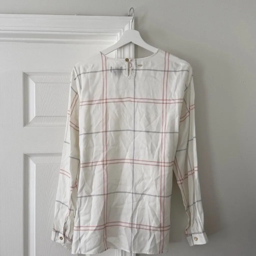 Barbour Woman’s Balmory Tartan Collection Plaid Tie Front Top Womens Size 10 - Image 2