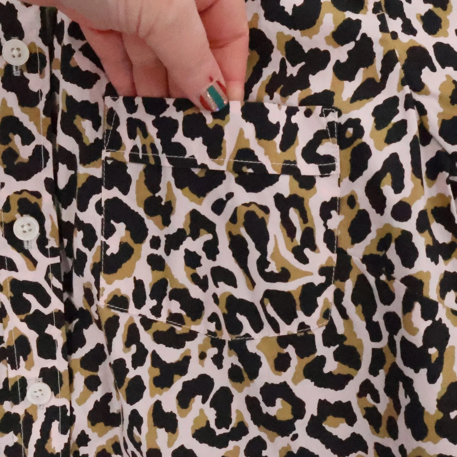 J Crew Leopard Print Button Shirt Womens Animal Print Office Casual Size S - Image 4