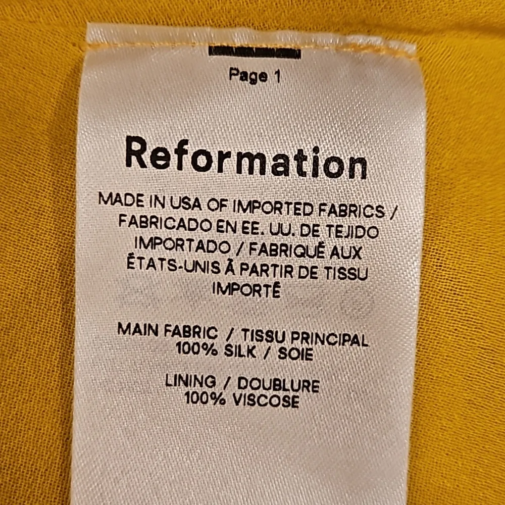 💕REFORMATION💕 Nerida Silk Dress ~ Tumeric 10 NWT - Image 16