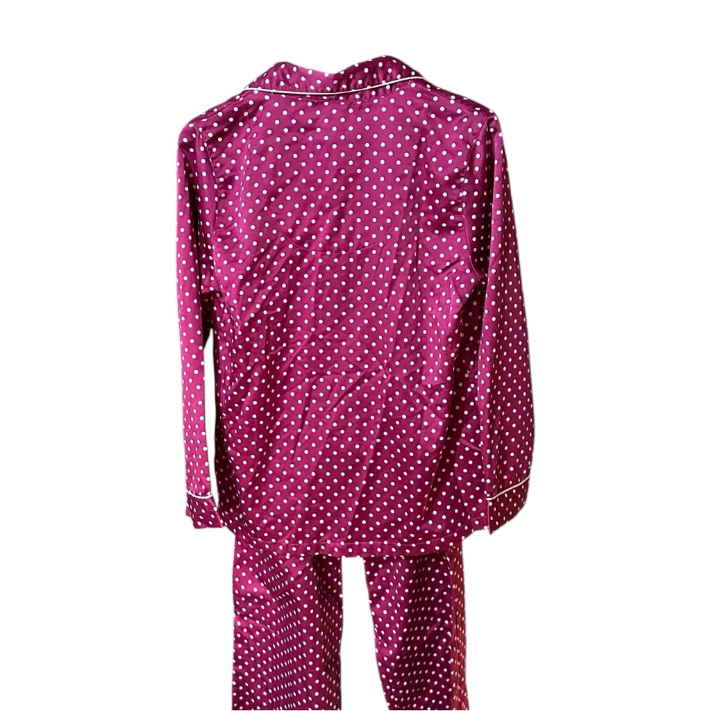 Carole Hochman Pajamas Women Small 2 Piece PJ Set Long Sleeve Button Up Red - Image 6