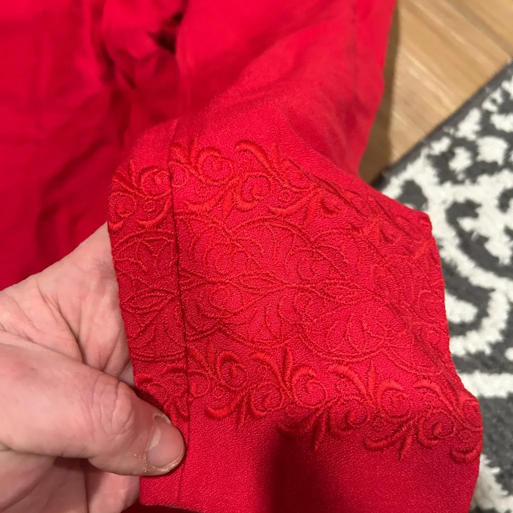 Gantos Vintage 1940s Red Long Sleeve Cocktail Dress Size 4 - Image 2