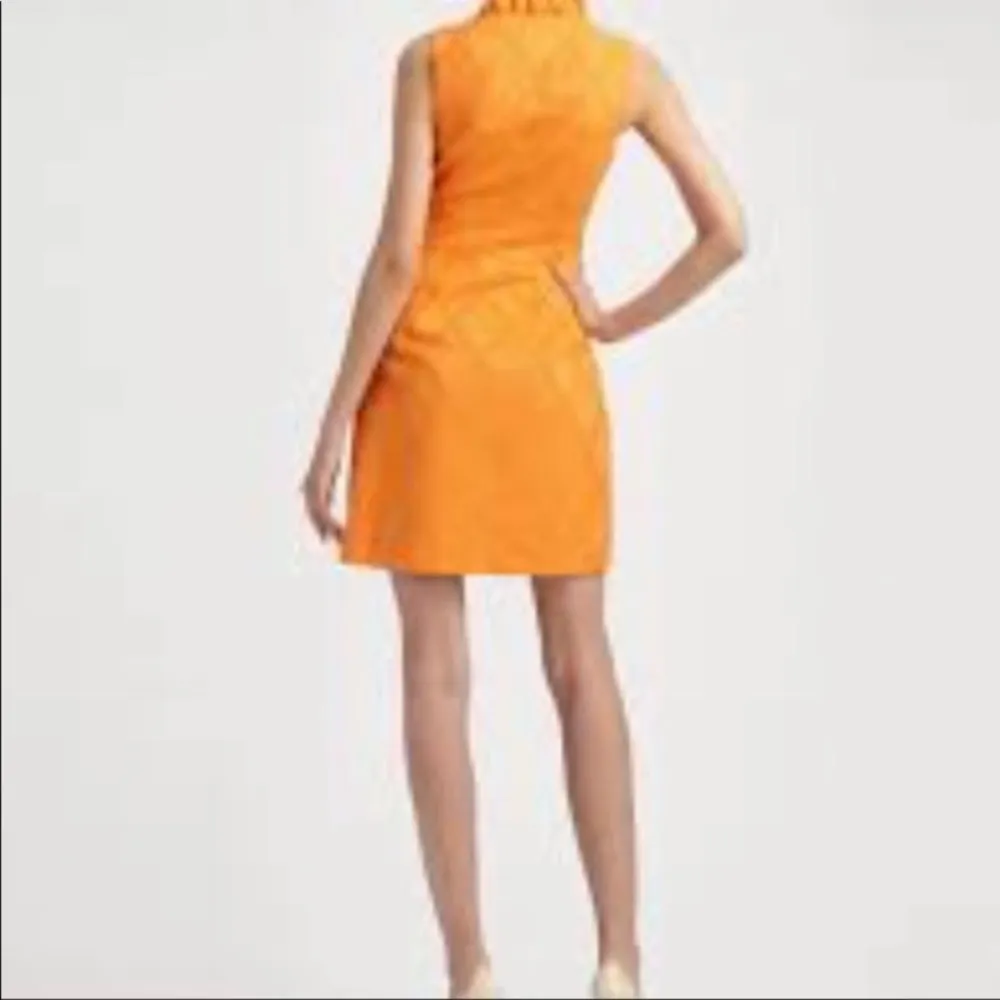 Milly of New York Orange Textured Ruffle Dress 6 - Image 2