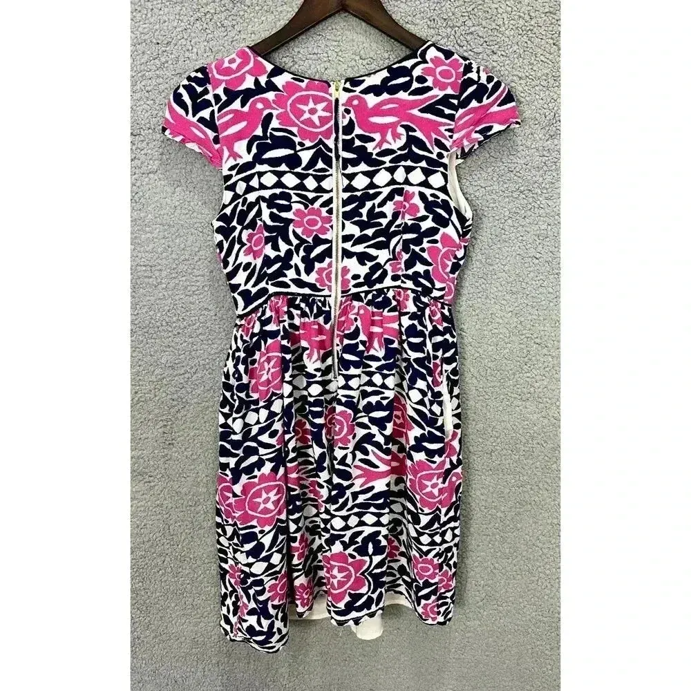 Anthropologie Maeve dress womens 0 pink blue geometric floral pockets‎ boho art - Image 2