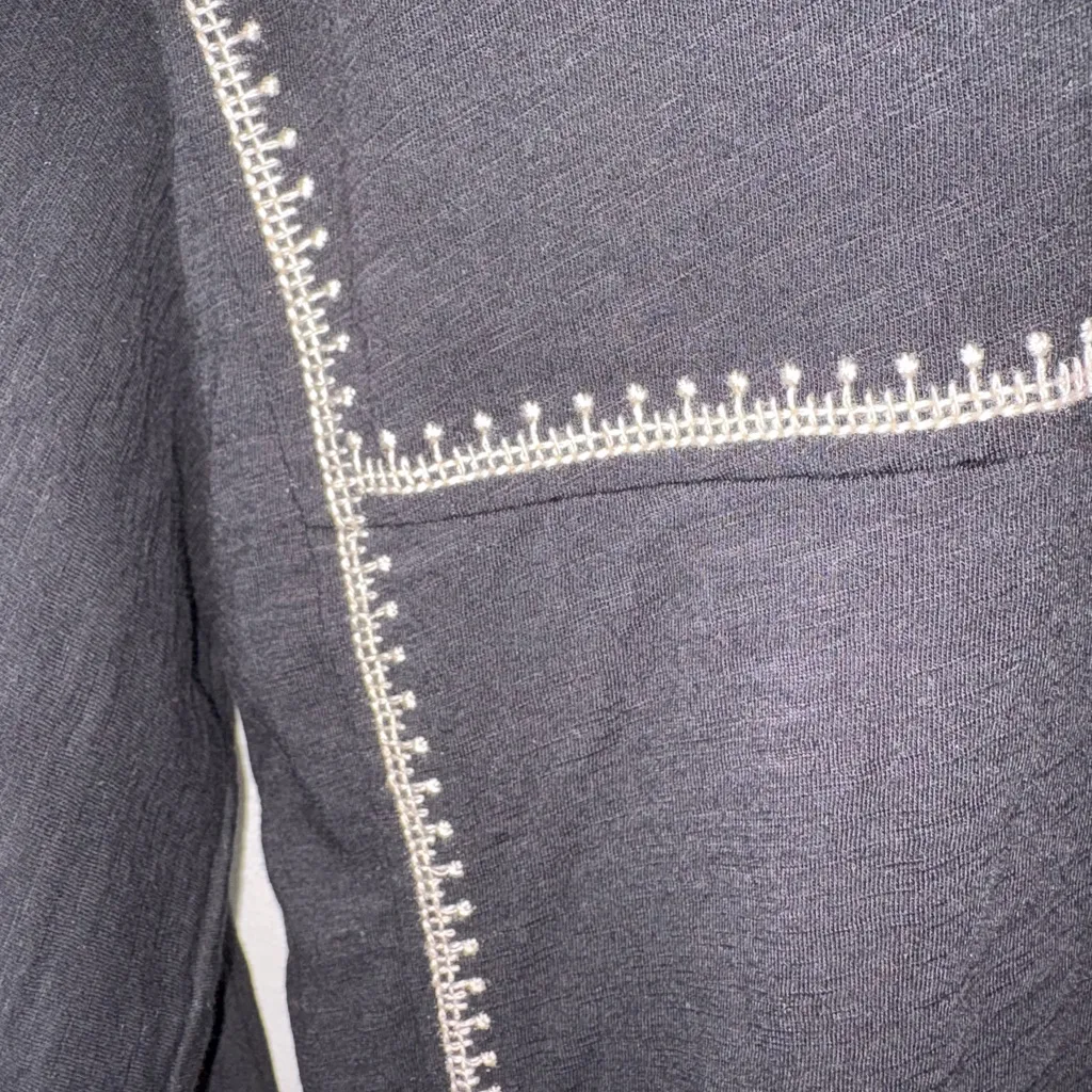 Garnet Hill Monroe Organic-Linen Jersey Knit 3/4 Sleeve Size Small Top - Image 2