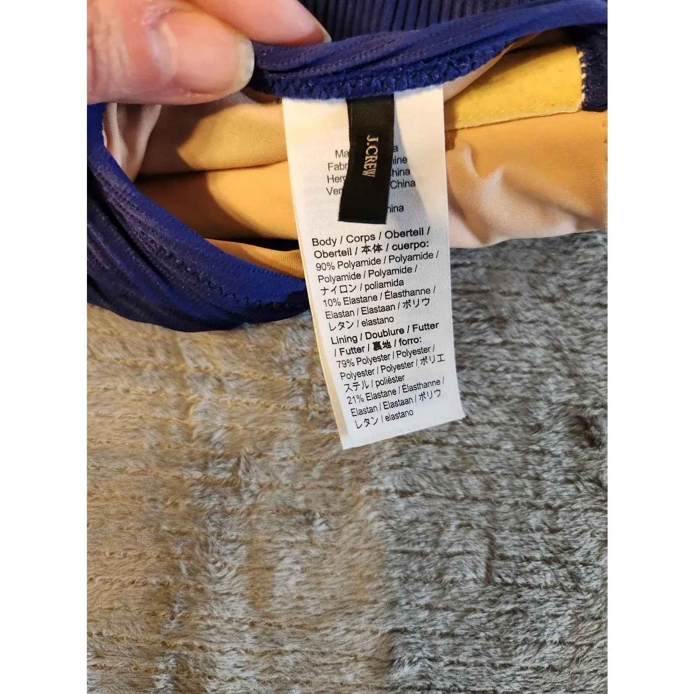 J. Crew Size XL Blue Bandeau Strapless Bikini Top - Image 3
