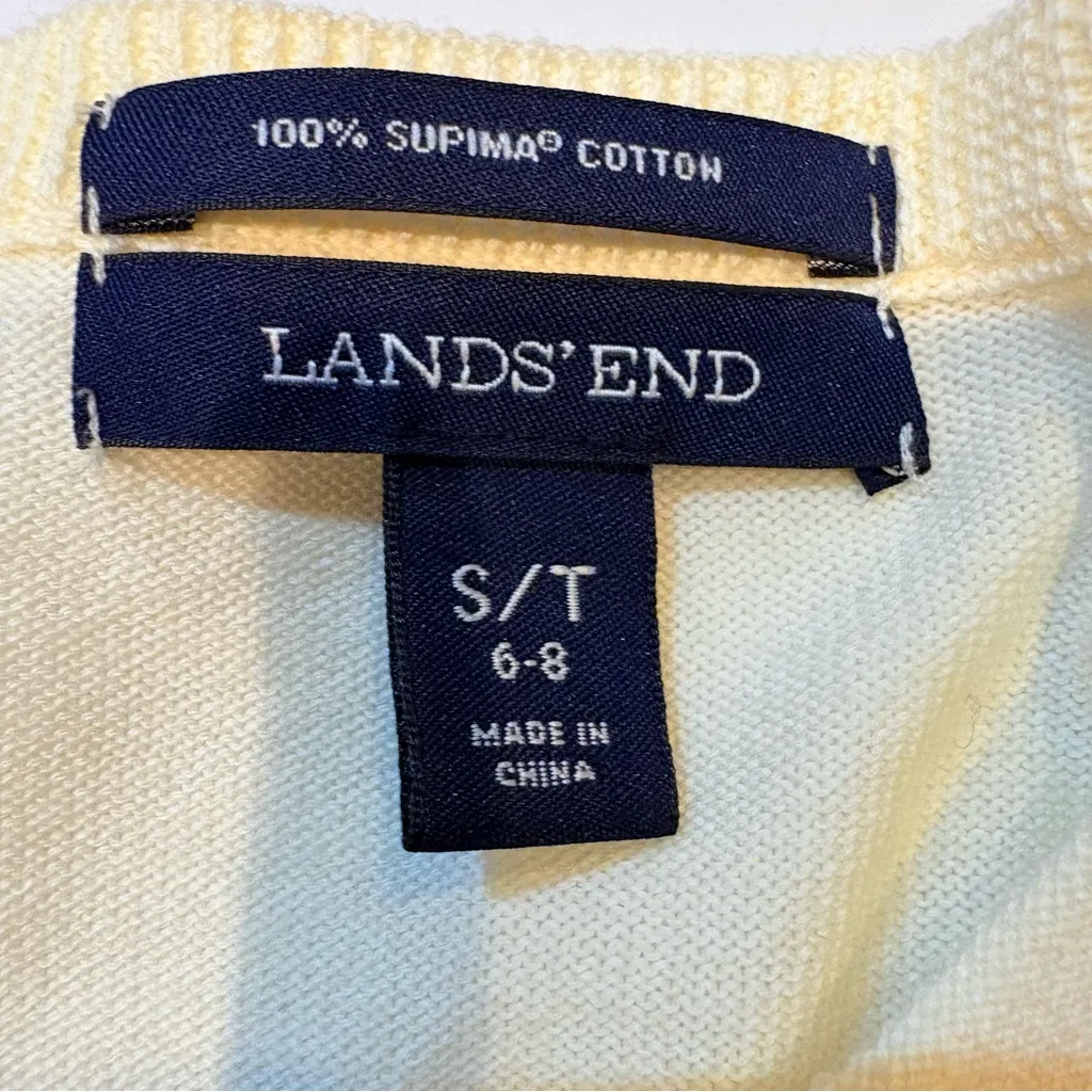 Lands' End Women's Chevron Pima cotton button front cardigan STall - Image 6