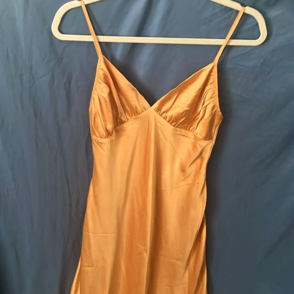 Abercrombie & Fitch: Gold Slip Dress- adjustable spaghetti straps- Maxi- S - Image 6
