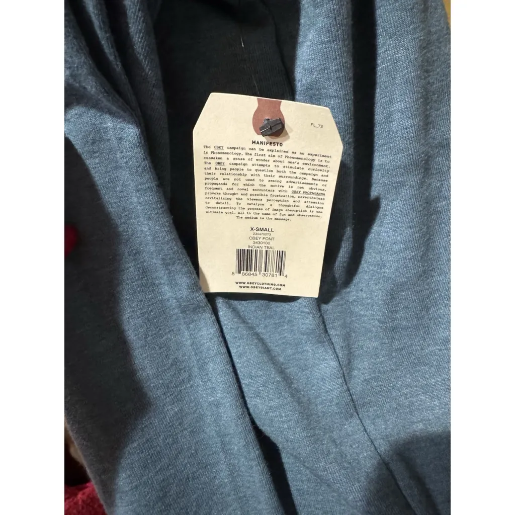 Obey Blue Long Sleeve Tee shirt NWT - Image 7