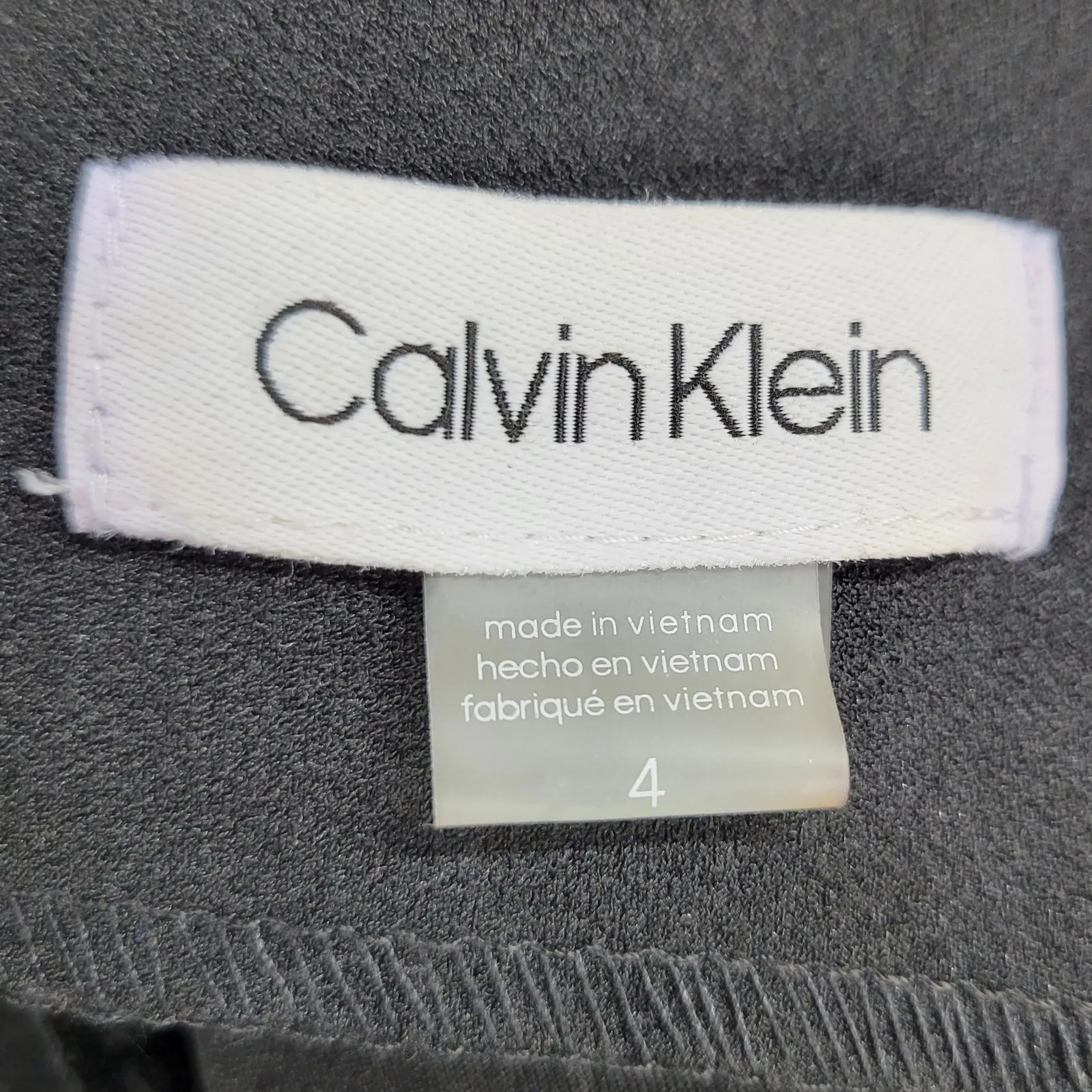 Calvin Klein Womens Jumpsuit Size 4 Black Capelet Sleeve Belted‎ Wide Leg Career - Image 4