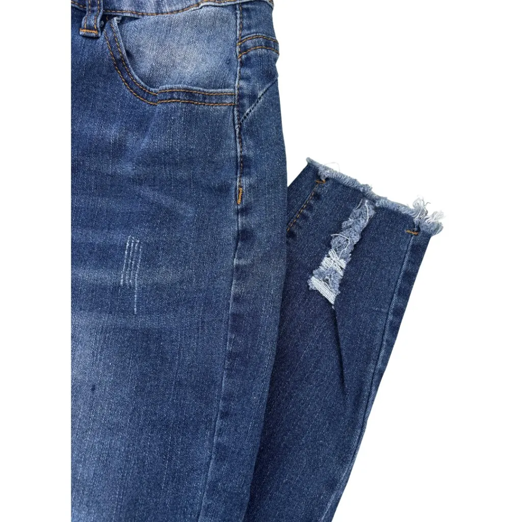 38. Dark Wash Distressed Skinny Jeans - Image 2