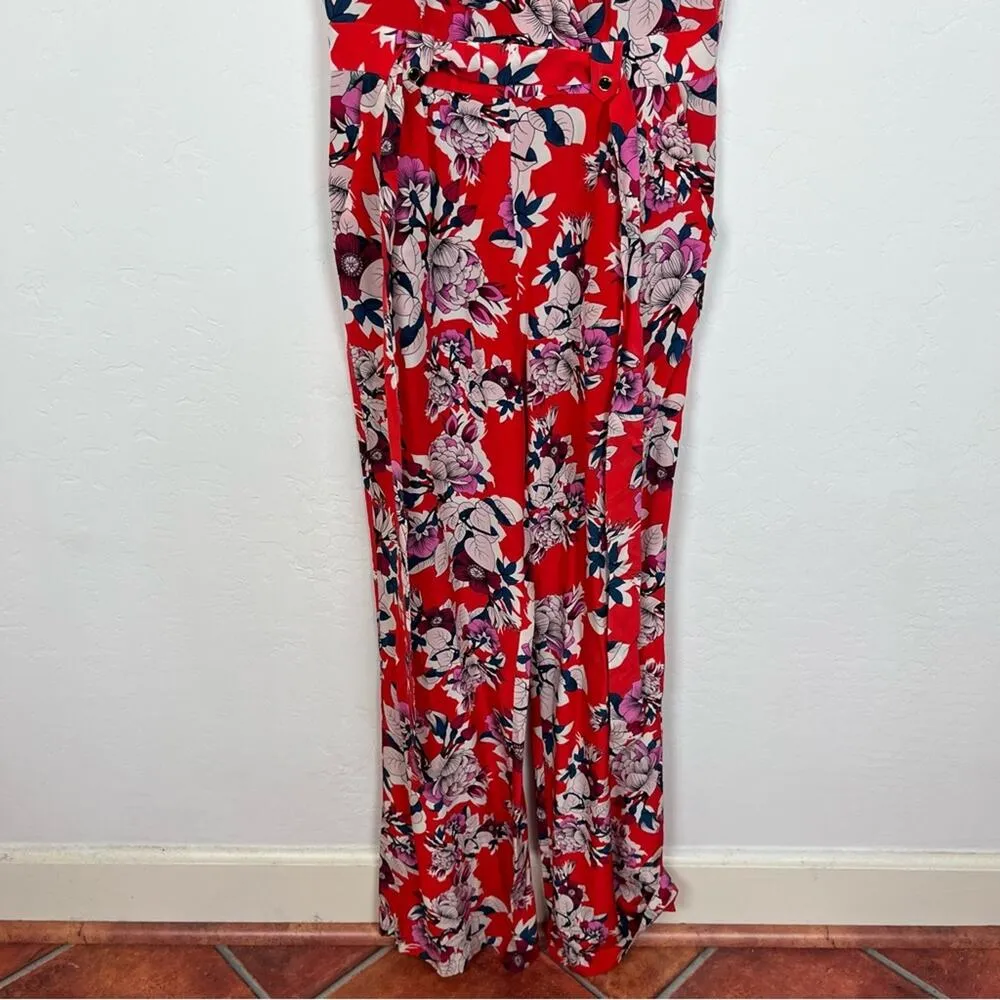 Yumi Kim Red Floral Silk Jumpsuit - Image 4