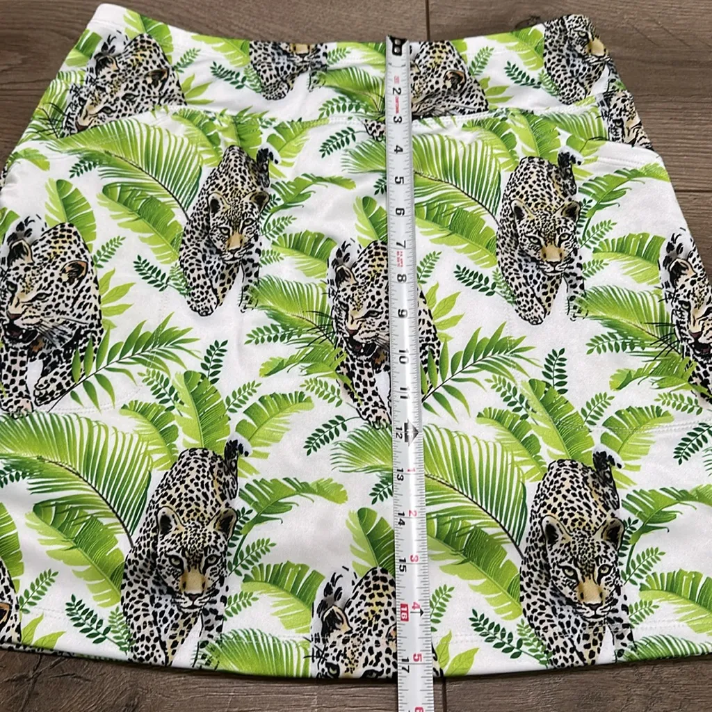B Skinz 17” High Rise Jungle Tiger Print Golf Skirt Skort Green White Medium‎ - Image 6