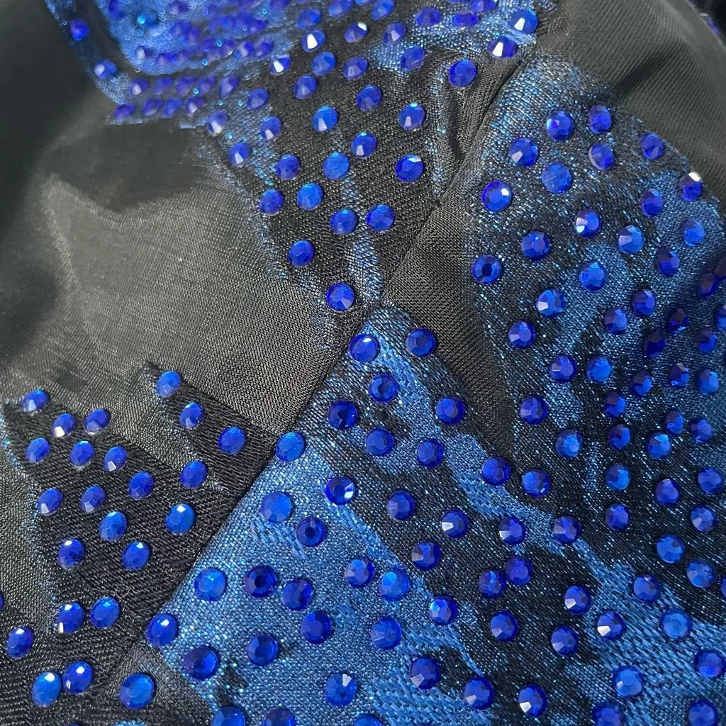 Ellie Wilde Formal Bandeau Crop Top Bustier Cobalt Blue Black 4 - Image 7