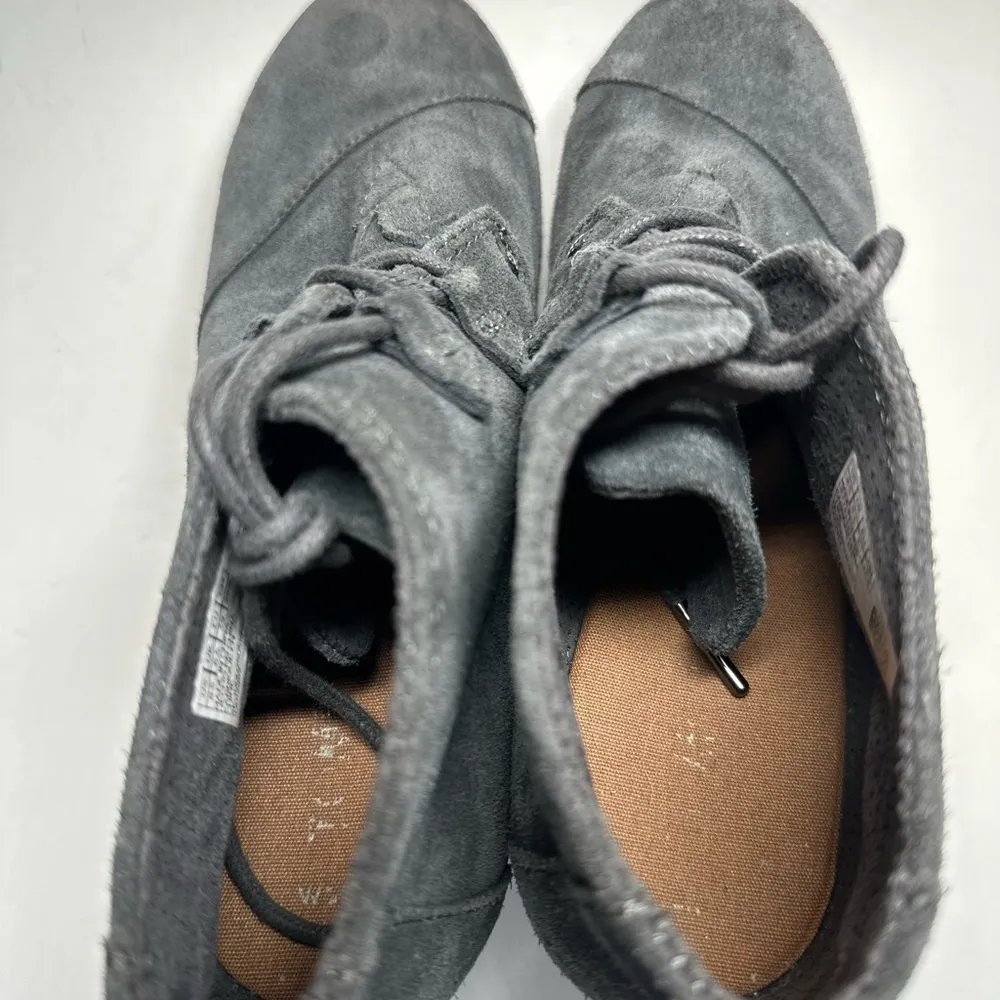 Toms Bootie Kala Forged Iron Grey Suede Desert Wedge Ankle Boots Booties Sz 8.5 - Image 9