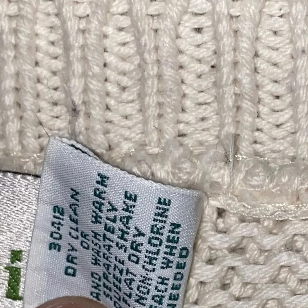 Zanetti Creamy White Waffle Knit Chunky Sweater Size M - Image 4