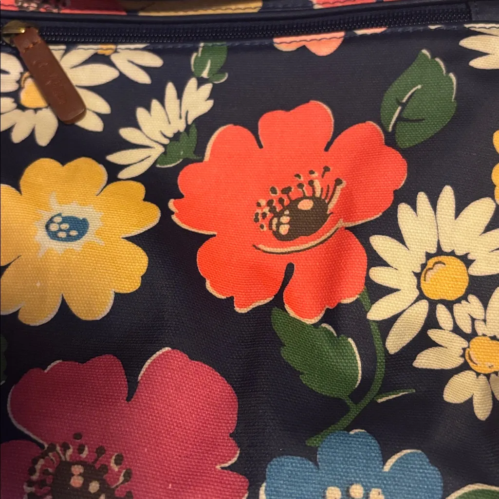 CATH KIDSTON ORIGINAL MULTICOLORED FLORAL BACKPACK ADJUSTABLE NAVY BLUE STRAPS - Image 3