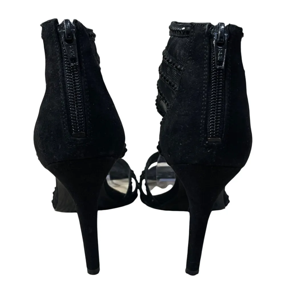 Nine West Alderson 4" Heel Mesh Rhinestone Black Size 6.5 Strappy - Image 4