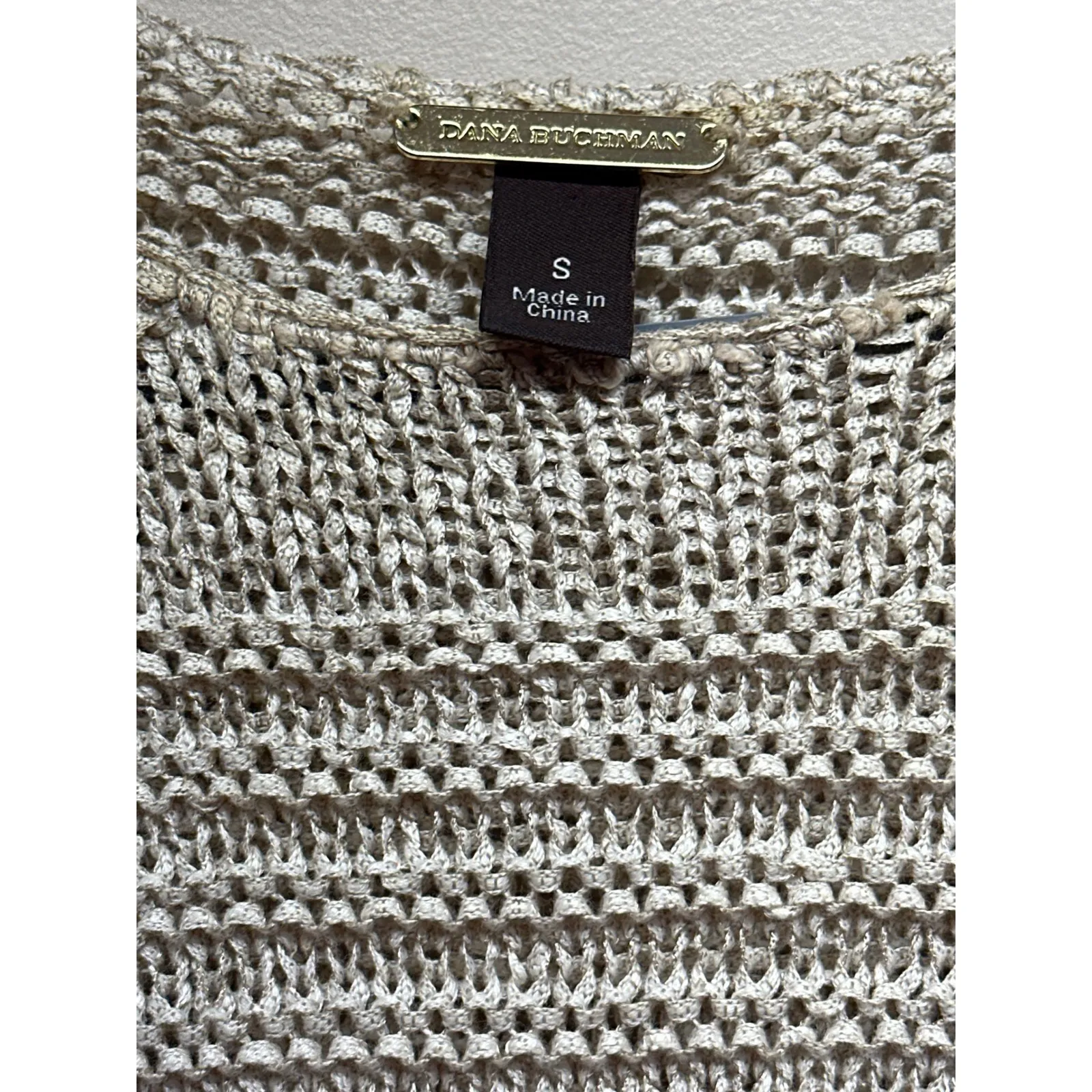 DANA BUCHMAN Striped Knit Sweater Women Size S Cotton Blend - Image 3