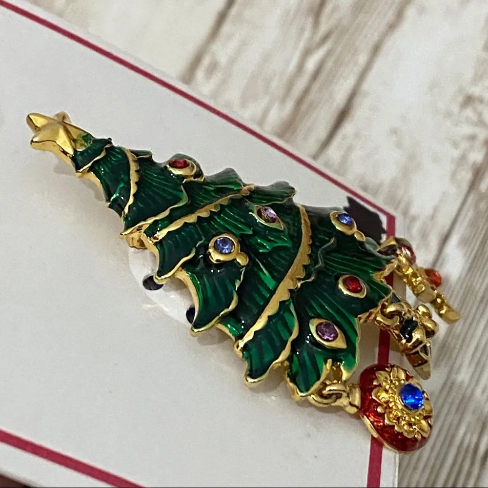 Rare Christopher Radko Christmas Tree Brooch - Image 5