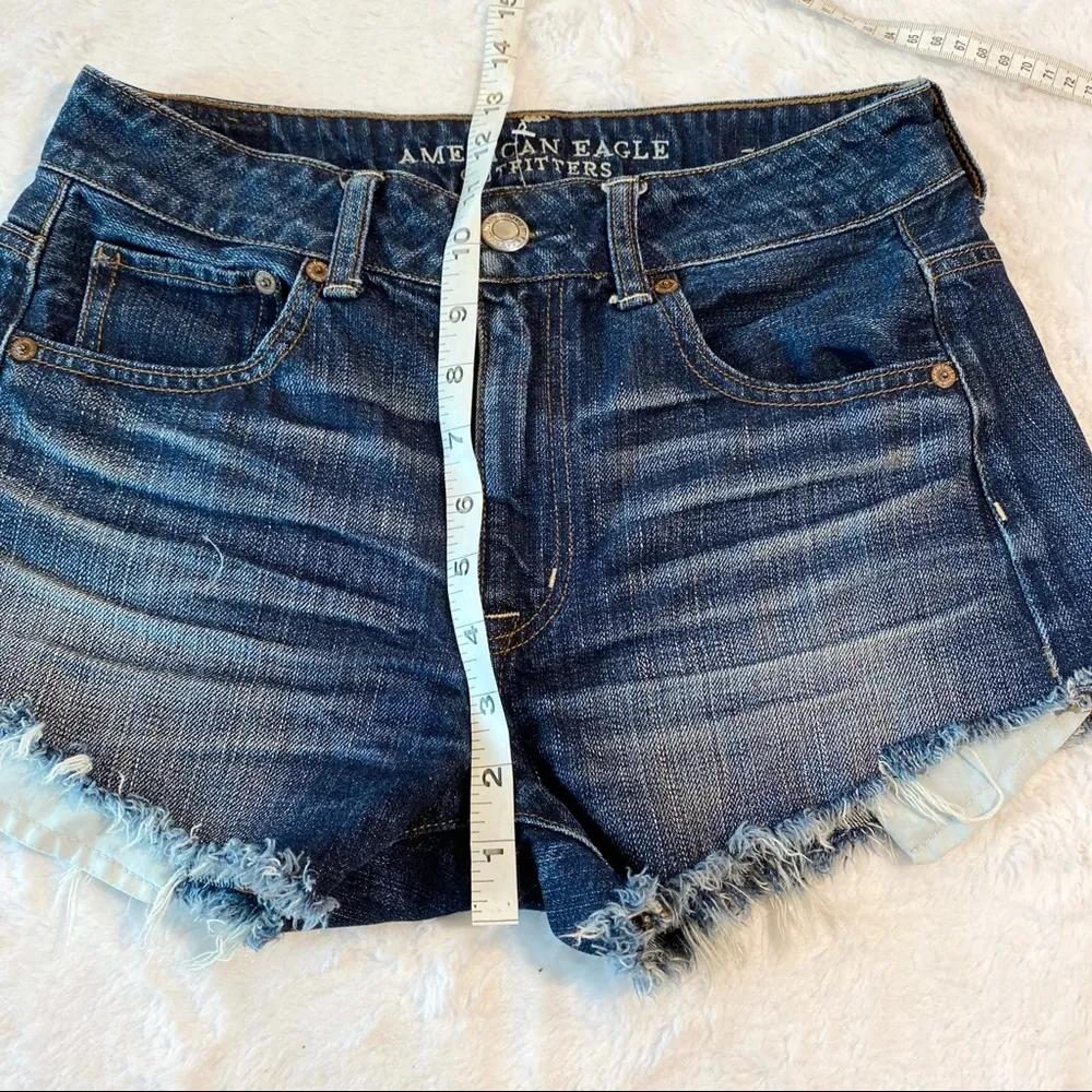 NWOT American Eagle Hi-Rise Festival Shorts Size 2 Distressed Denim Jean Shorts - Image 5