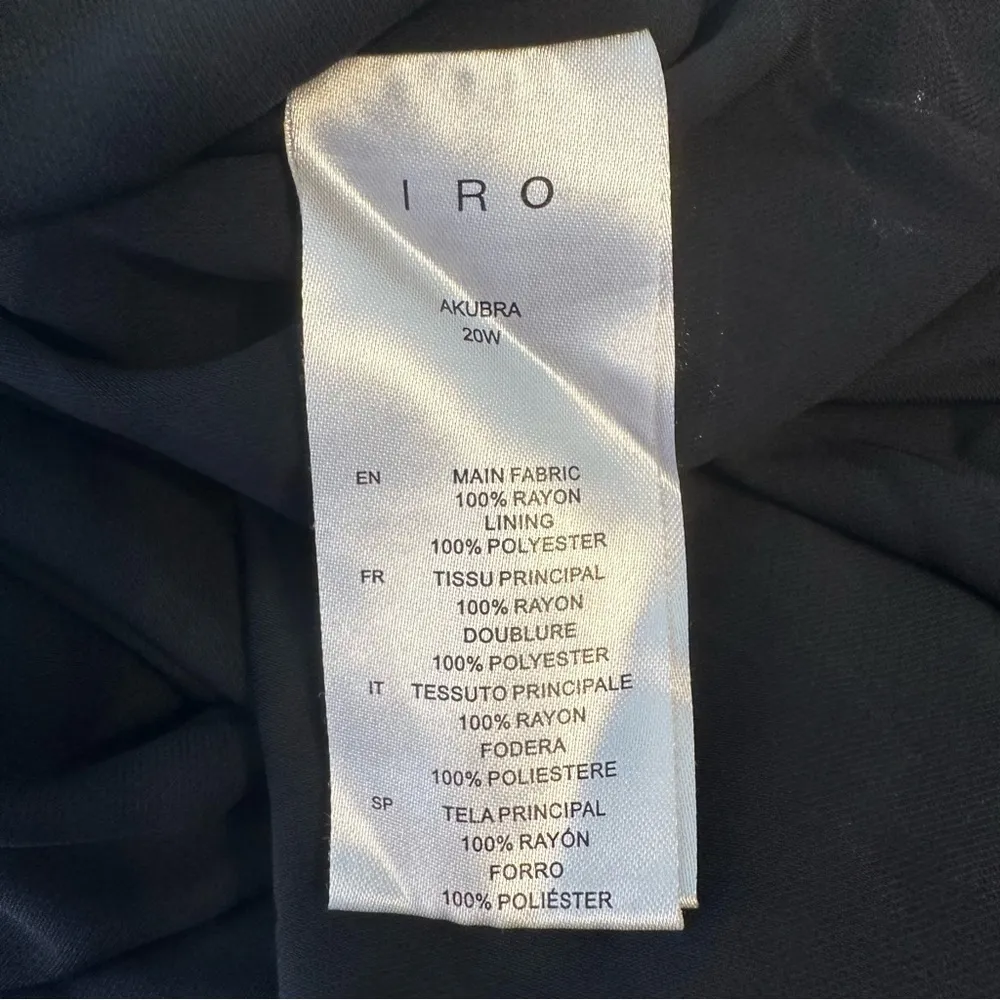 IRO Akubra Dress size FR 36 One Shoulder Mini One 3/4 Sleeve Party Black White - Image 12