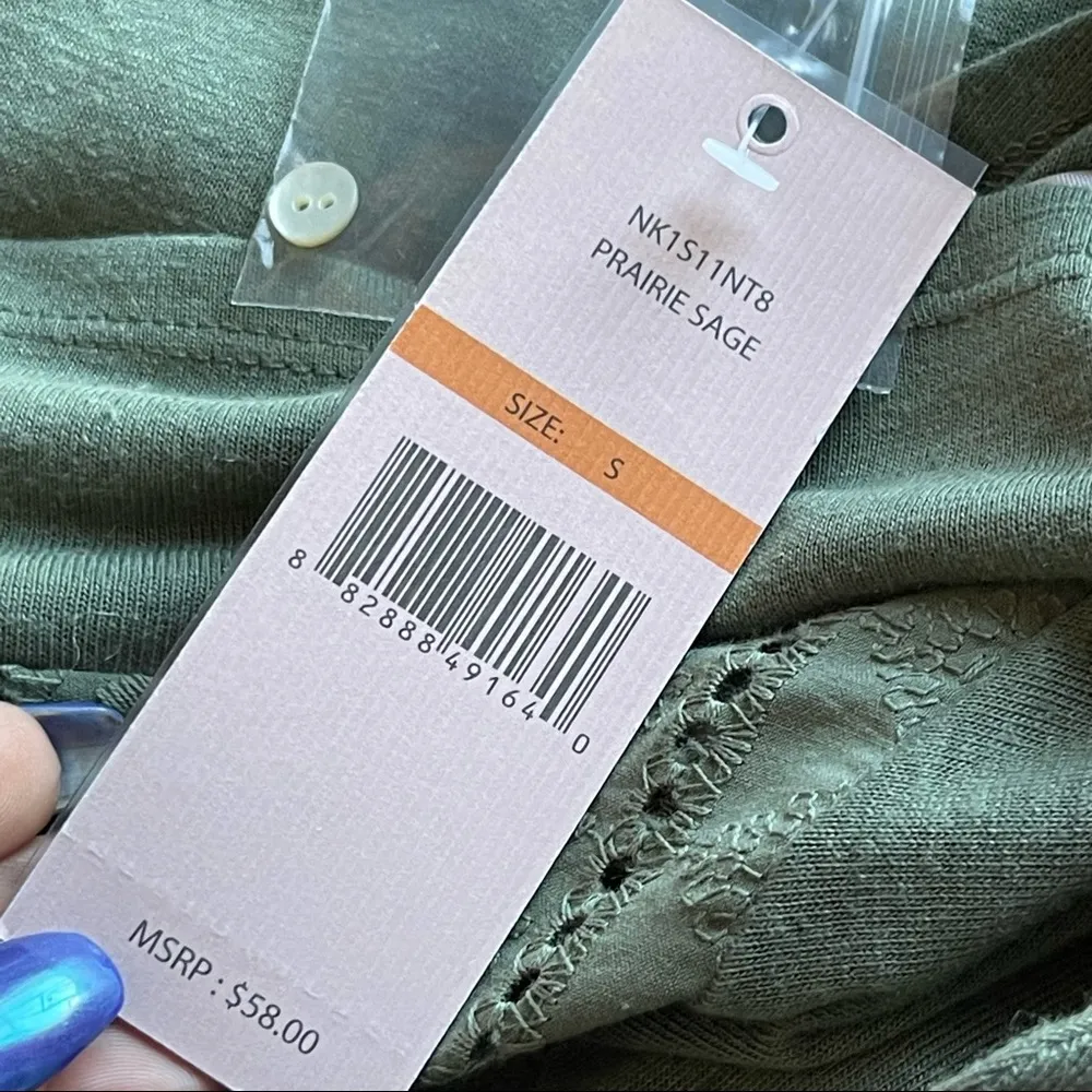 NANETTE LEPORE | Olive Green Button Down Flutter Sleeve Blouse Sz S - Image 19