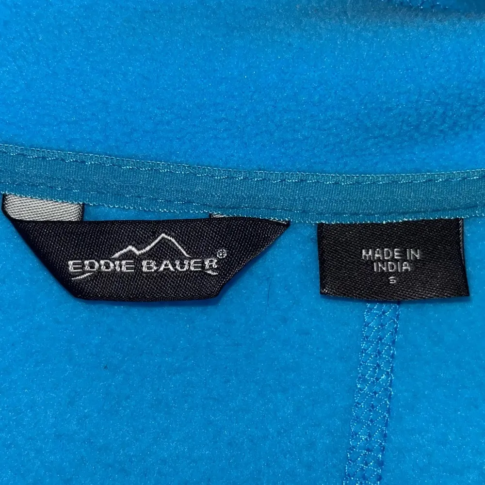 Women’s Turquoise Bright Blue Poly Fleece Full Zip Jacket Small - Image 9