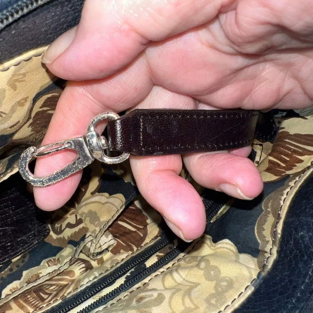 Brighton Black & Brown Pebble Leather Medium Shoulder Bag Tote Purse With Braide - Image 16