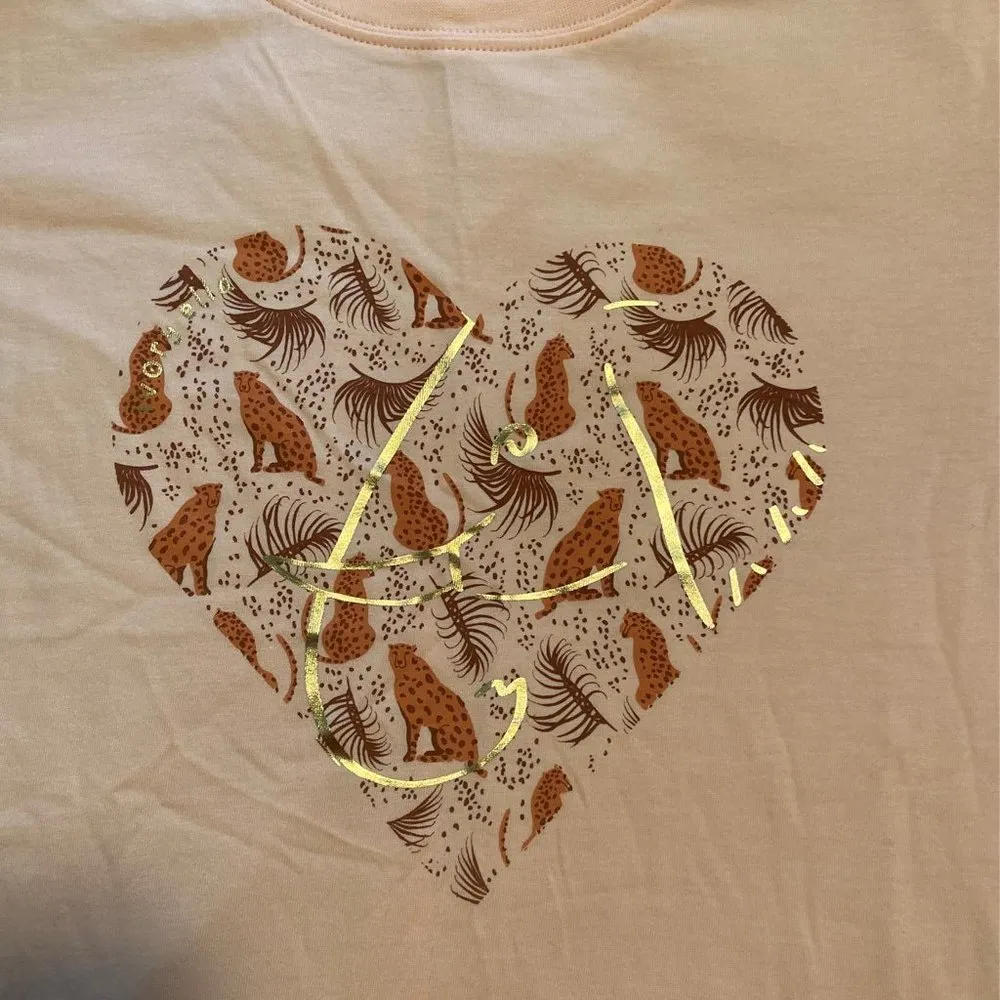 Ivory Ella Aileen Heart Cheetah Sleep T-Shirt NWT - Image 2