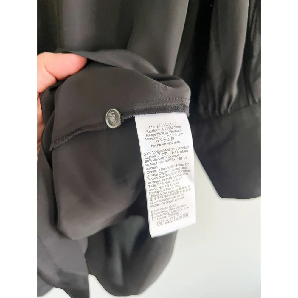 Madewell | NWT | Relaxed Button-Front Mini Dress in True Black | Sz S - Image 8