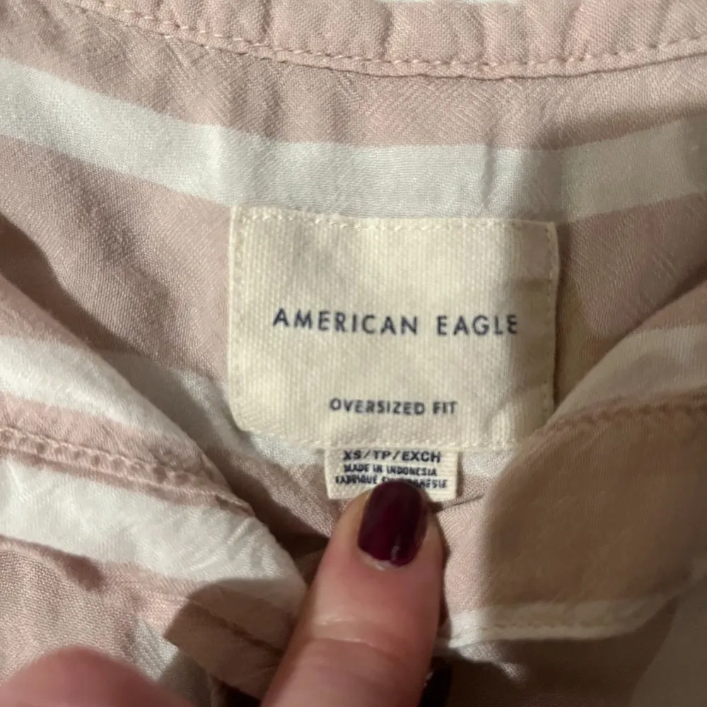 American Eagle Oversized Fit flannel button down XS - Image 3