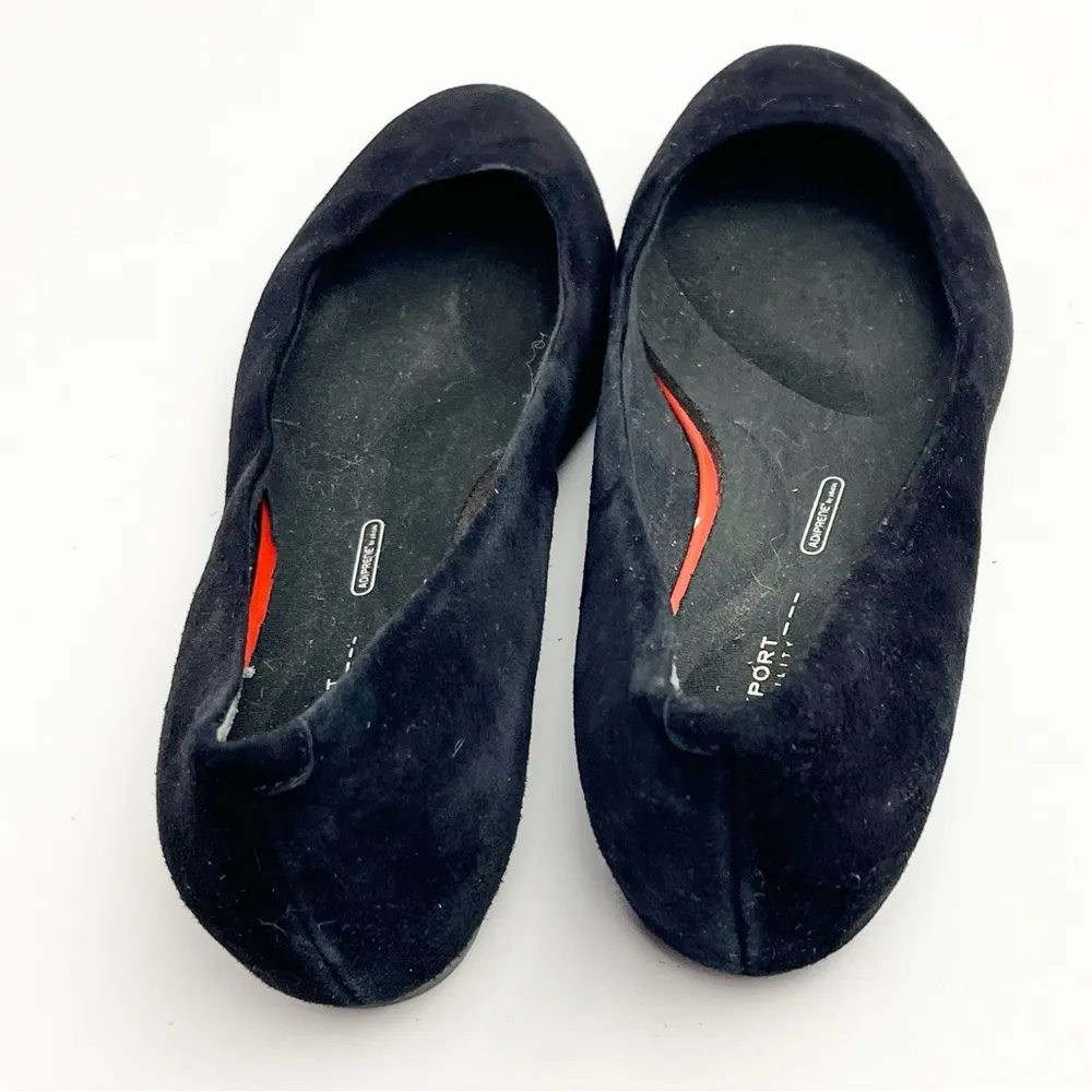 ROCKPORT Black Leather Upper Almond Toe Slip On Flats, Size 7 - Image 9