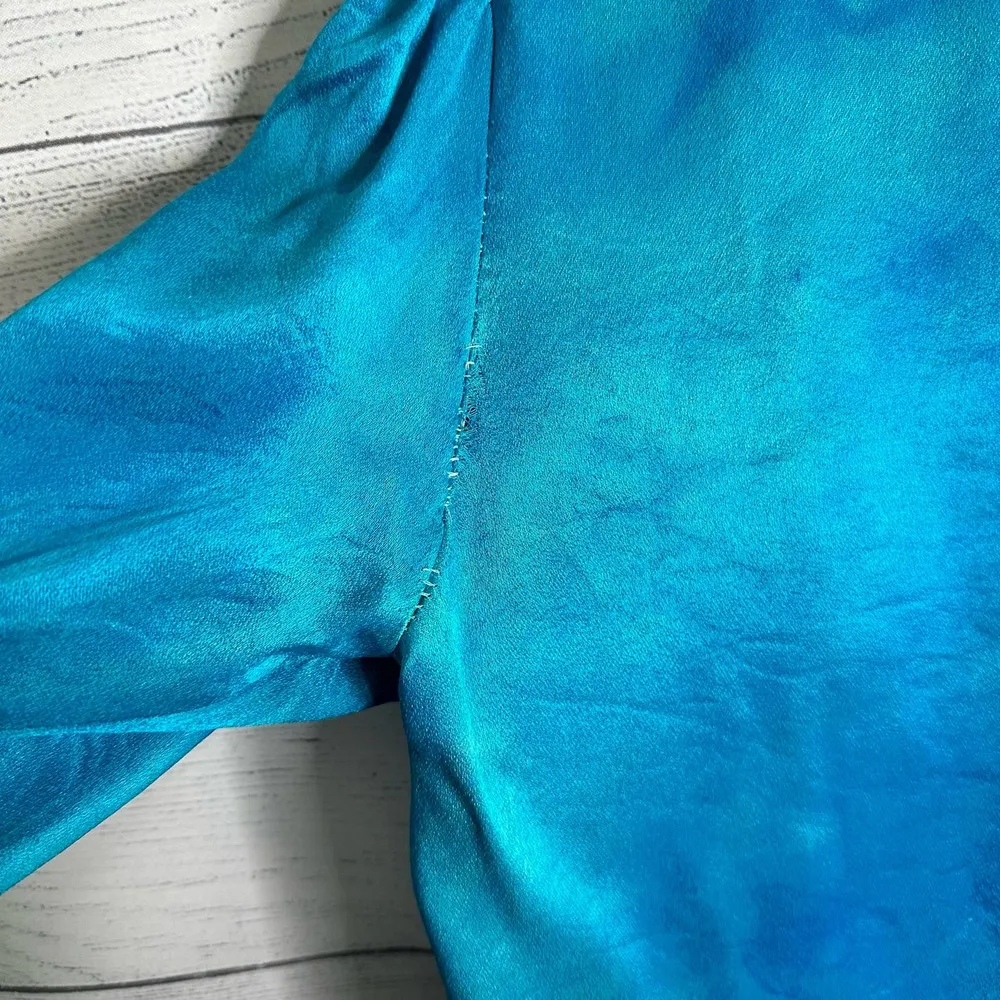 Jessica’s Gunnies Womens Size Medium Vintage Tie Dye Satin Crepe Cardigan Blouse - Image 8