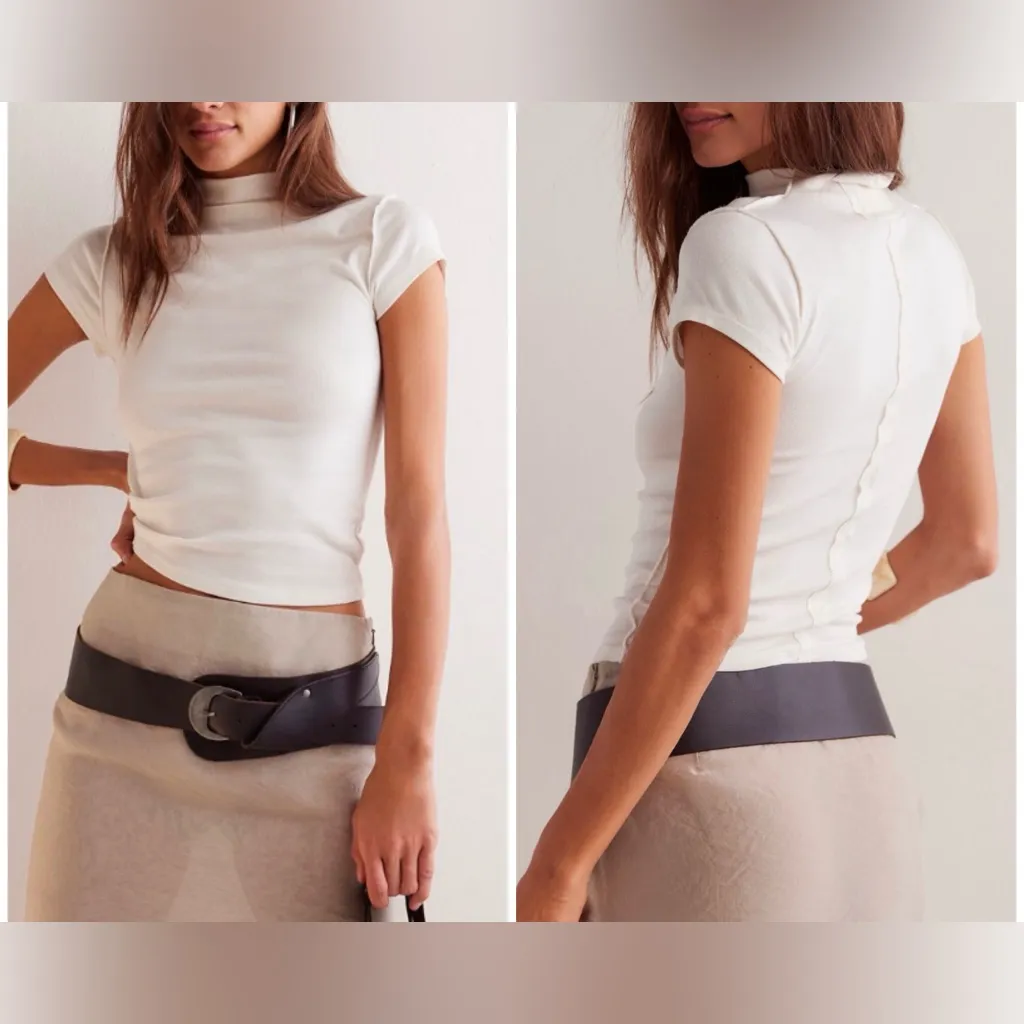 NWOT Free People We The Free Lola Tee - clean ivory white cream - XS - Image 2