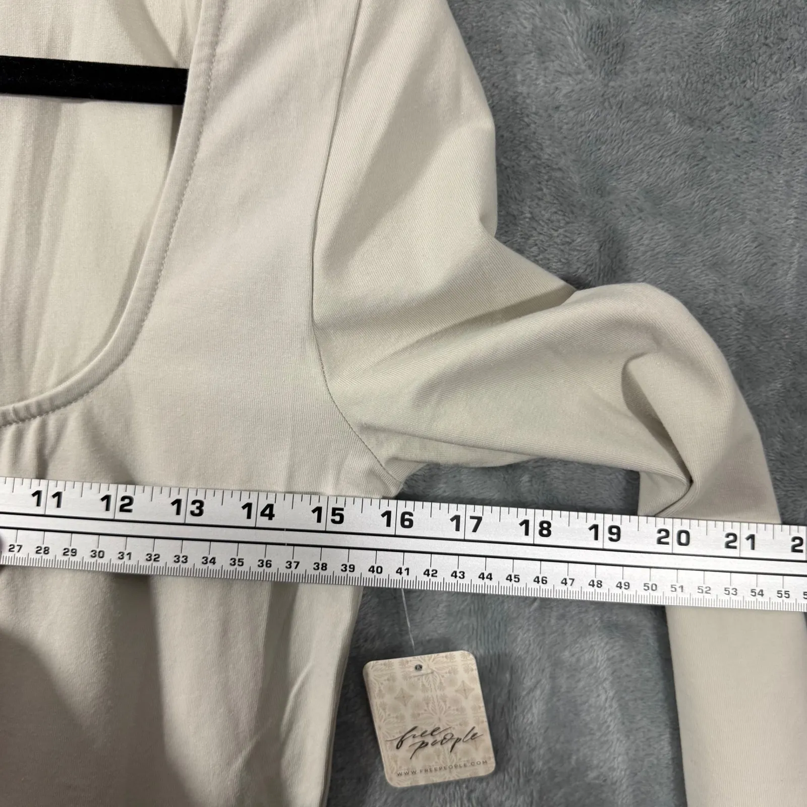 Free People Onda Drop Waist Long Sleeve Mini Dress Neutral L - Image 12