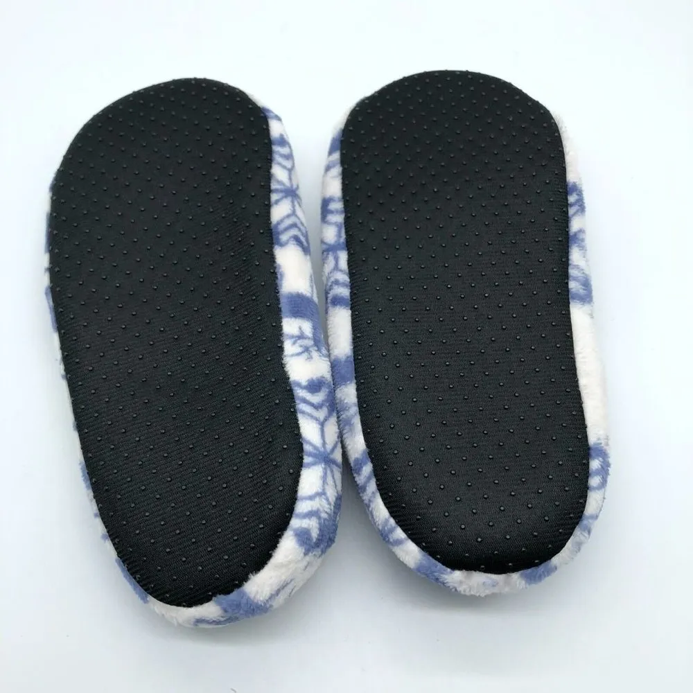 Womens Clog Slippers Soft Sole Fleece Slip On House Shoes Deer Blue Ivory US 6 - Image 4