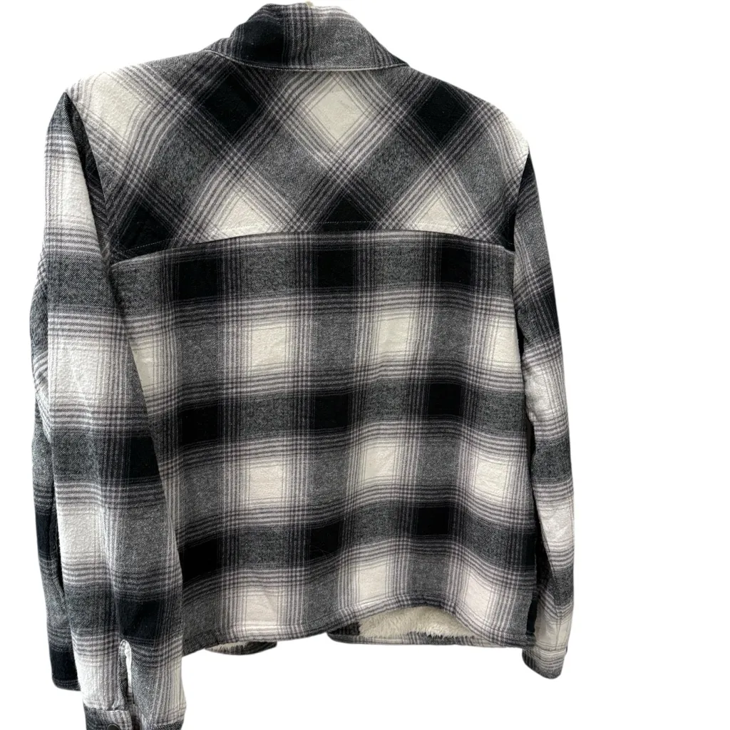 Lucky Brand flannel shacket Cotton  Fleece Lined Sweater Jacket size medium - Image 2