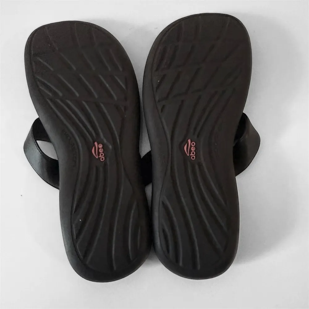 Abeo Sandals Womens 8.5 Bio System Baroque Slip On Comfort Concho Thong Black - Image 3