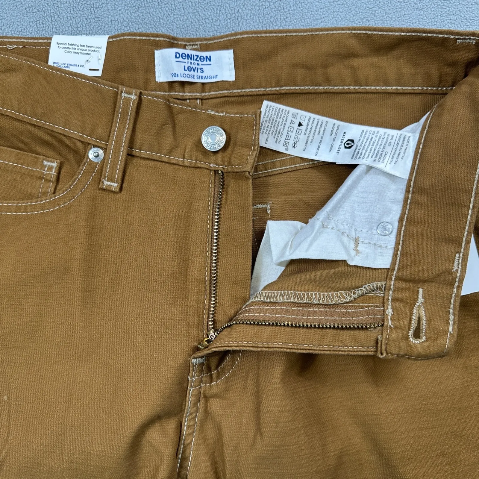 Denizen Levis Pants 4 27W Vintage 90s Utility Loose Straight Mid Comfort Stretch - Image 3