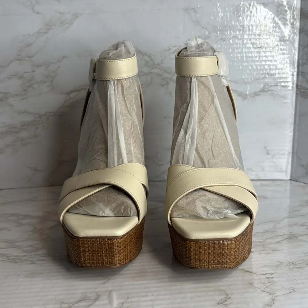 Sam Edelman Nolita Platform Raffia High Heel platform Sandals size 10.5 M boho - Image 5
