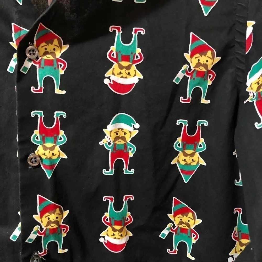 North Pole Trading Co Elf Pajama Shirt Black - Image 2