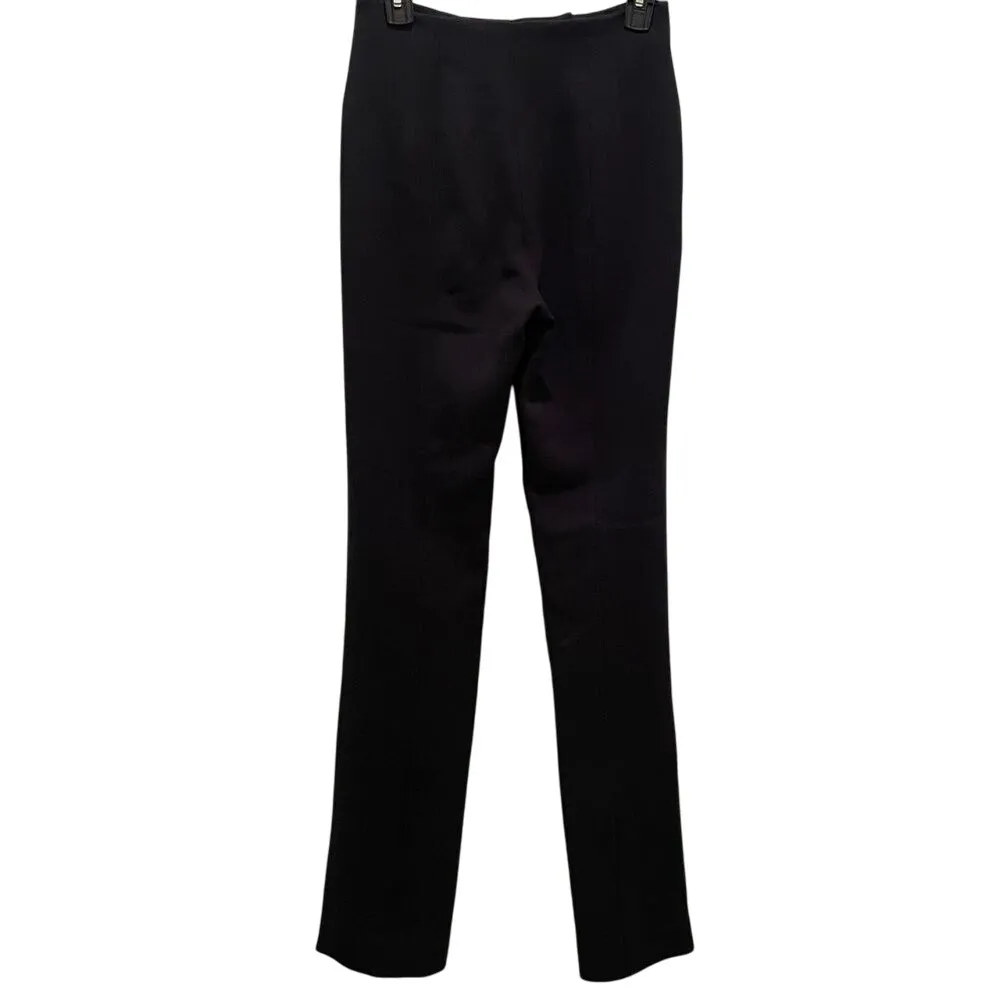 Anthropologie Black‎ Side Slit Straight Trousers Pants Size 2 - Image 2