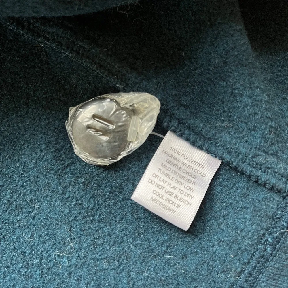 Eastern Mountain Sports Blue Pullover Sweater Fleece V Neck Pockets, Size L - Image 8